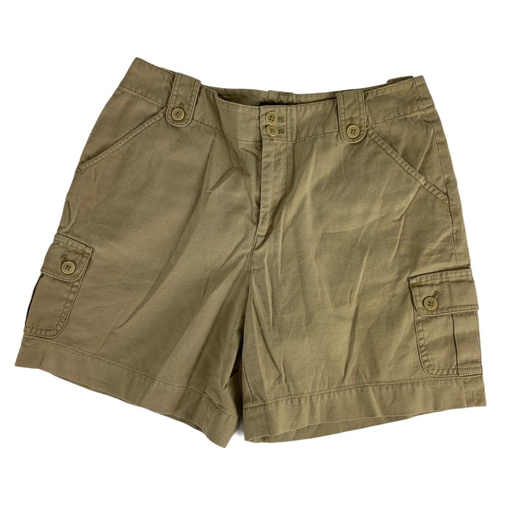 LRL Ralph Lauren 6 Cargo Linen Shorts Tan 30 x 7
